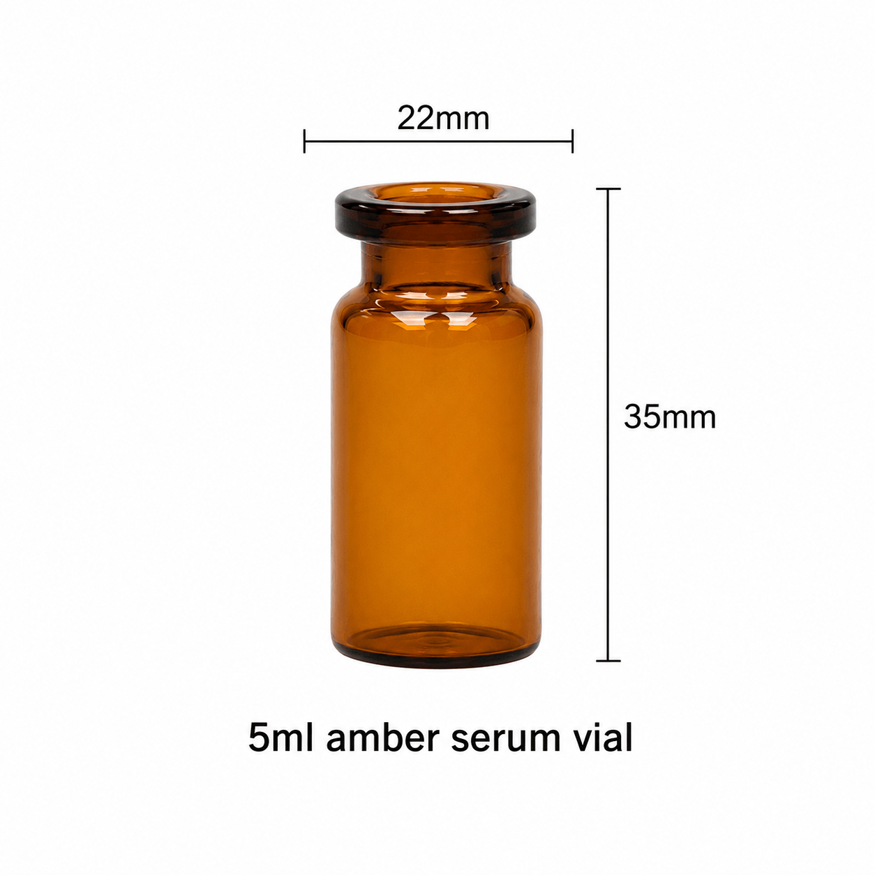 5ml Amber Serum Vials 22*35mm-100pcs - Image 2